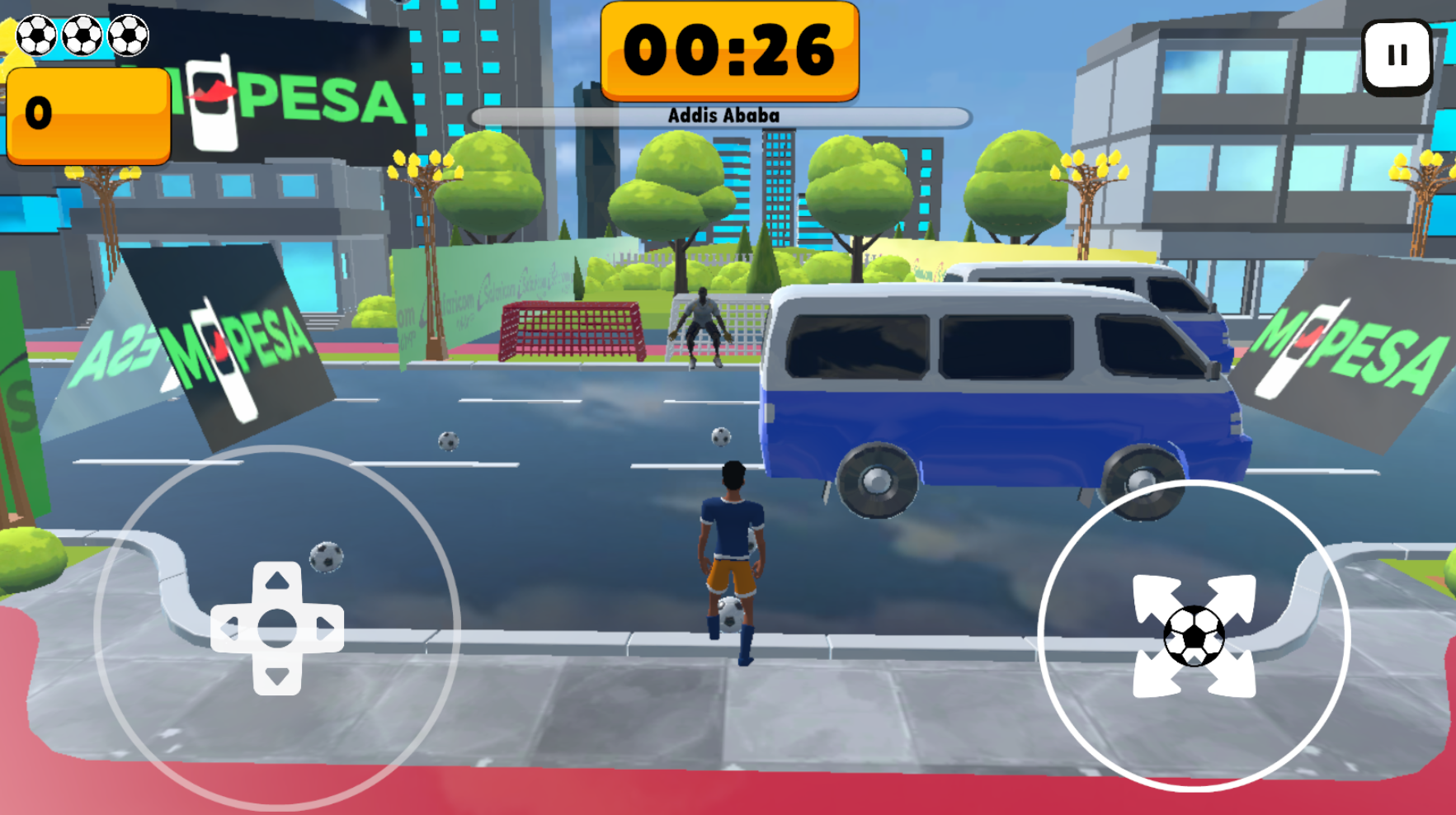 Kick Em football gameplay in Addis Ababa
